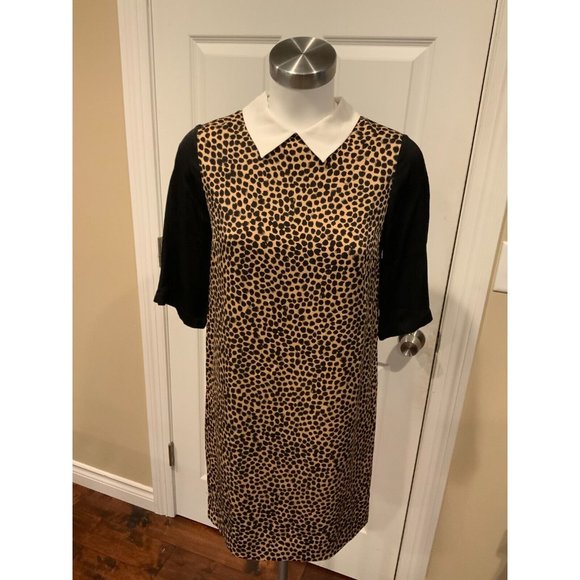 Alexander Terekhov Collared Leopard Print Short Sleeve Dress, Sz 6 (US), 38 (EU) - Picture 1 of 8